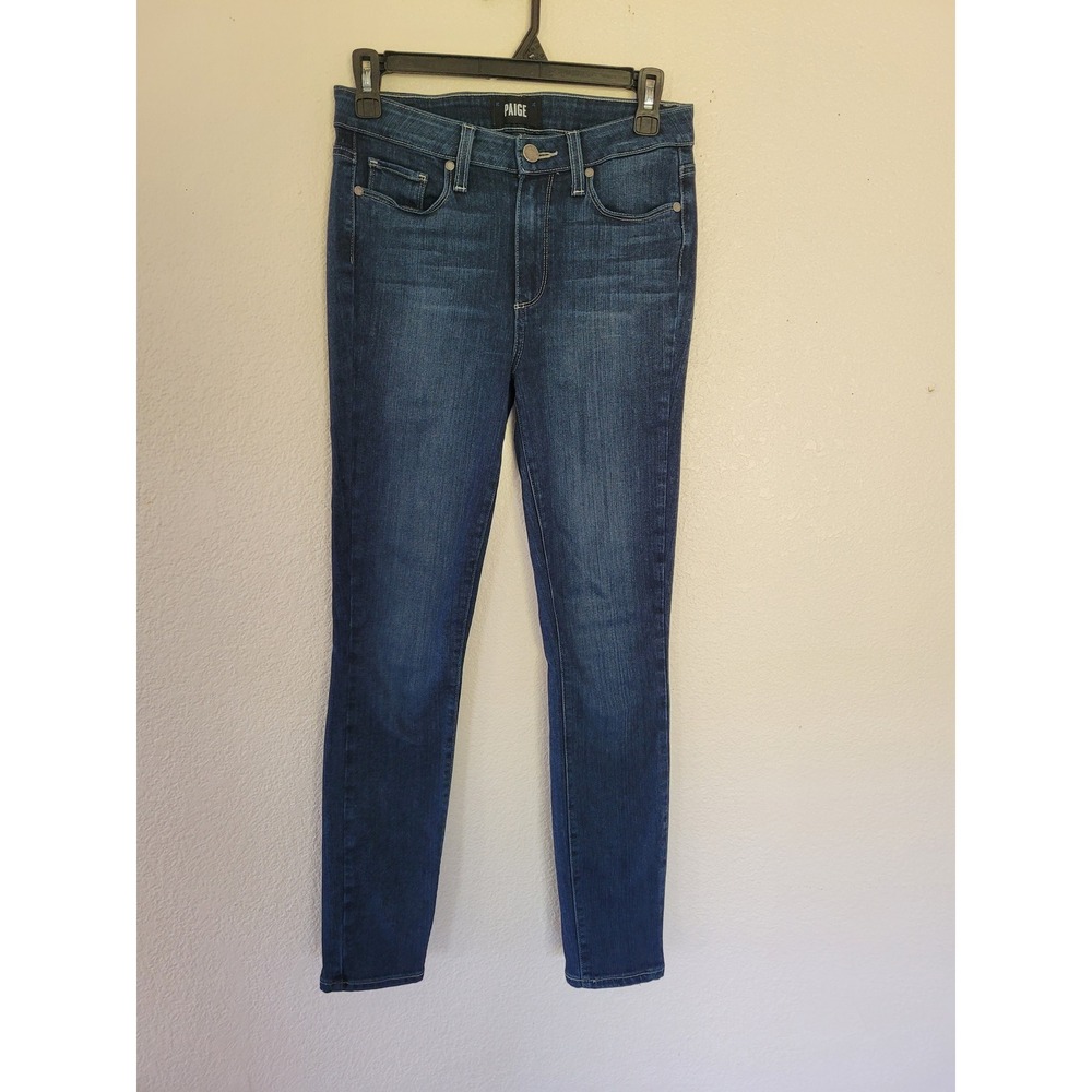 Paige Hoxton Ankle High Rise Skinny Jeans Dark Indigo Blue Women's 27 #P